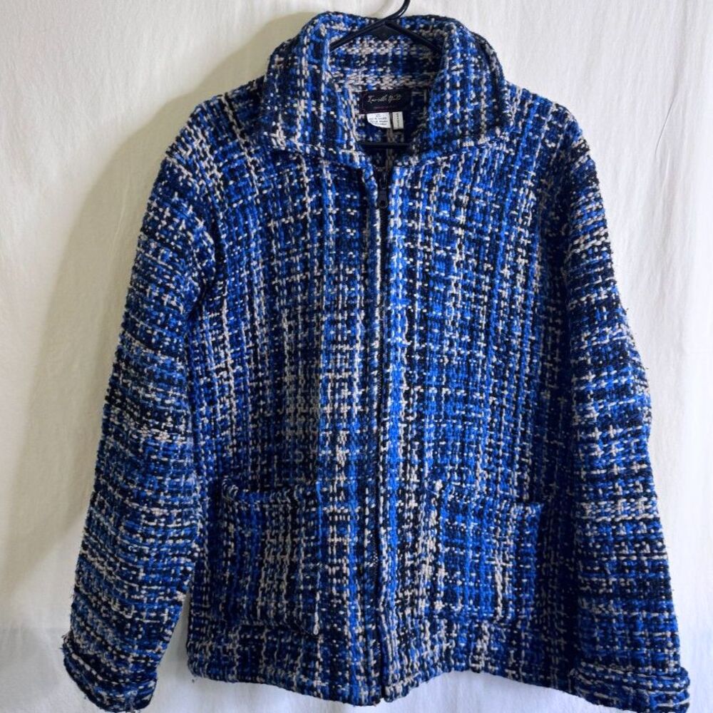 Invisible World Juneau Alaska Women's Jacket 100% Wool Handmade Full Zip Size XL